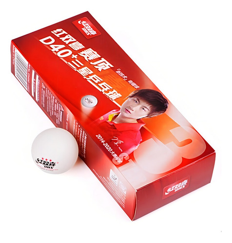 Bola Tenis De Mesa Bolinha Ping Pong Dhs D40+ 3 Estrelas 10u Branco