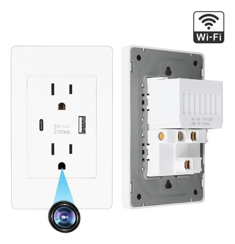 Cámara Espía Tomacorriente De Pared Wifi 1080p