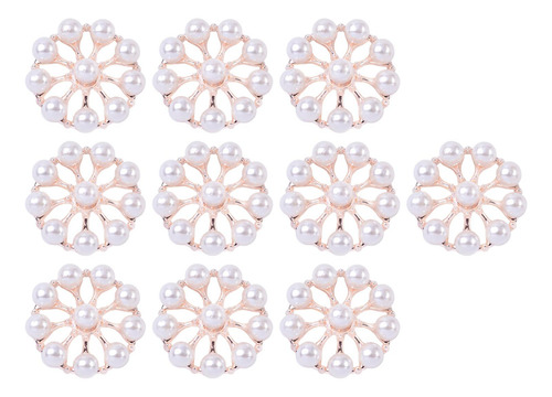10 Adornos De Flores Con Diamantes De Imitación En Tipo C