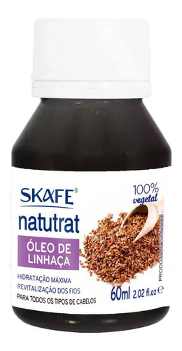 Óleo De Linhaça 100% Vegetal Natutrat Sos 60ml