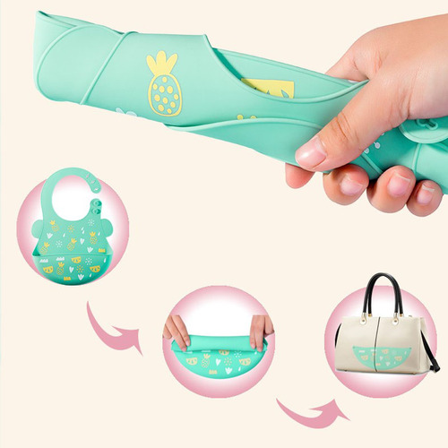 Bebê Babador De Silicone Gumy Com Pega Migalhas