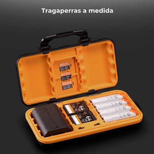 Tarjetero K&f Camera Battery Sd Para 4 Tarjetas Sd Y 2 Bater