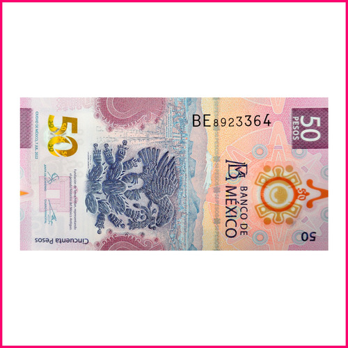 Billete De 50 Pesos Mexicanos Ajolote Serie Be8923364