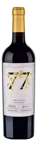 Pack De 2 Vino Tinto 77 Uvas Crianza Tempranillo 13.5º 750 M