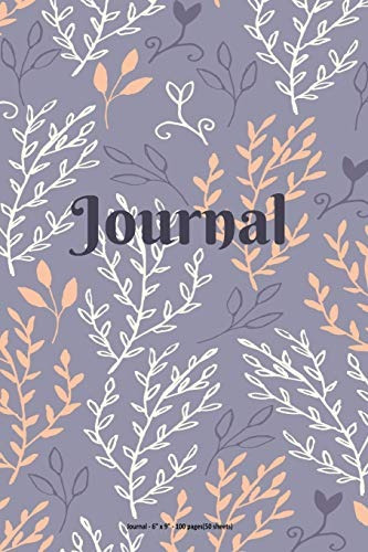 Journal Foliage Pattern  6 X 9 Inch  100 Pages (50 Sheets)