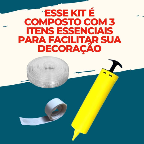 Imagem 2 de 9 de Kit Fita Arco Desconstruido + Ponto De Cola + Bomba P Balões