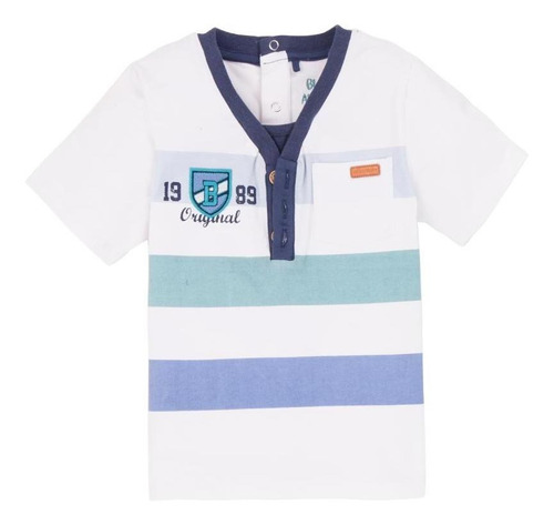 Polera Mc Bebe Pocket Menta Niño Black And Blue