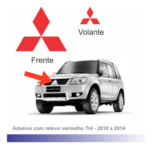 Tr4 10 A14 Combo Vermelho P Emblemas Dianteiro E Volante 