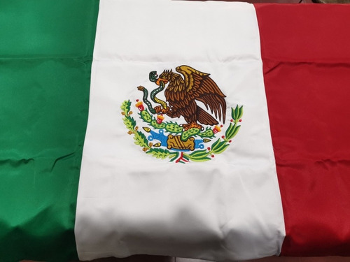 Bandera Mexico Kinder Bordada 2 Raso Satinada 60 X 105 Envio