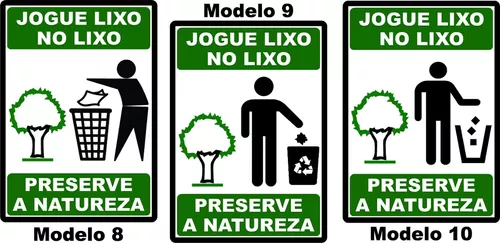Placa Meio Ambiente - Não jogue lixo no chão , (Ref. MA-14004)