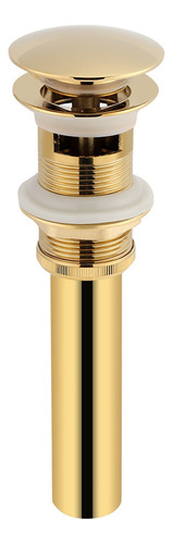 Contra Lavabo Tipo Push Pop Up Sin Rebosadero Mate Dorado