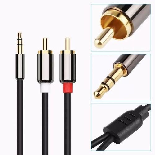 Cabo Áudio Auxiliar P2 X 2 Rca 1,5 M Som Estéreo Eastgate