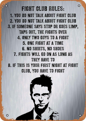 Fight   Rules Quotes On L 8 X 12 Pulgadas  Cartel De Ch...