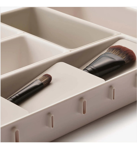 Organizador Encastrable Maquillaje Cajón Separador X6 Piezas Crema-pastel