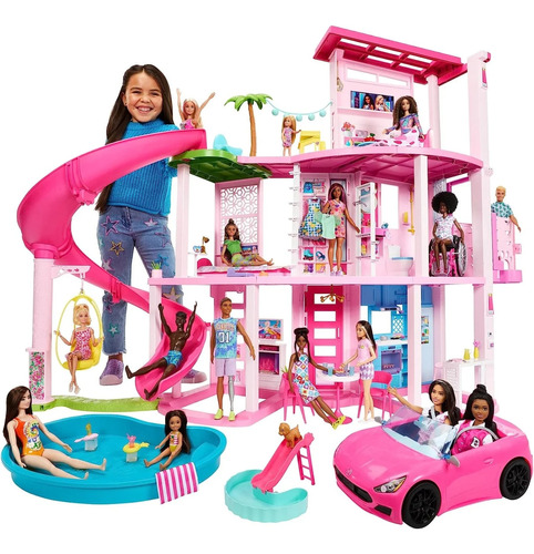 Casa Da Barbie Com Elevador Dreamhouse + 70 Peças Mattel