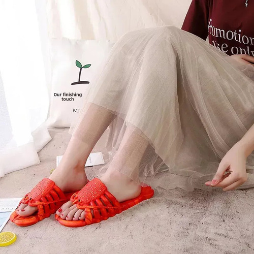Pantuflas Langosta Familiar Playa Hogar Sandalias Moda