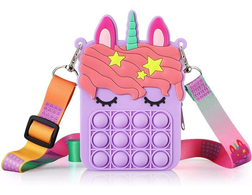 Mini Bolso Infantil Cartera Bandolera Popit Diseño Unicornio