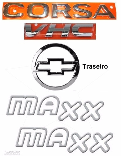 Emblemas Corsa Sedan Vhc + Maxx Prata + Mala - 2003 À 2007