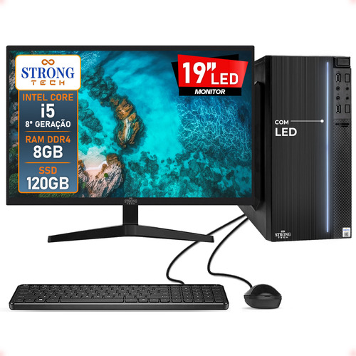 Pc Completo I5 8°geração 8gb Ssd 120gb Mon 19 Strong Tech