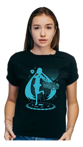 Hatsune Miku - Remera Manga Corta Unisex Cuello Redondo Hm01