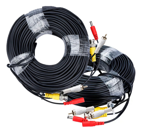 2 Cable Siames 30 Metros Con Conectores Cctv Videovigilancia
