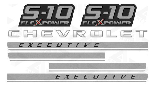 Kit Adesivo Faixa Lateral S10 Executive Vermelho E Grafite