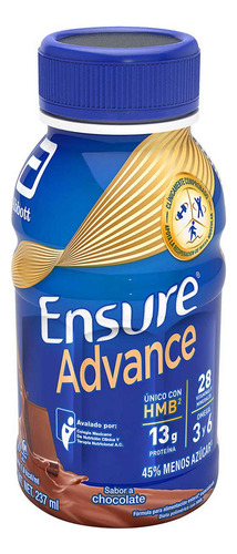 Suplemento Alimenticio Ensure Advance Alimentación Especializada Chocolate 237ml