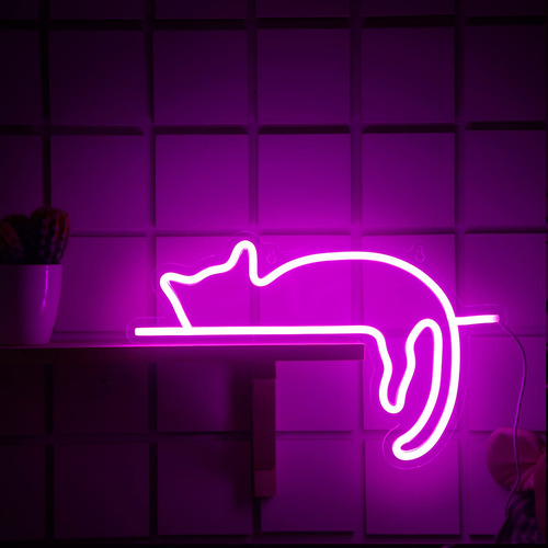 Kathfly Letrero Neon Diseño Gato Para Decoracion Perro Luz