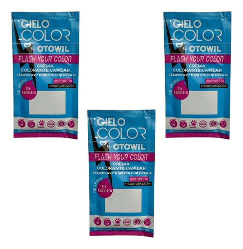 Otowil Tintura Crema Fantasia Varios Colores X3 Cielo Color Lila