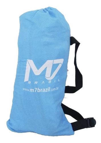 Sofá Inflável M7 Brazil Azul Saco De Dormir Camping Praia