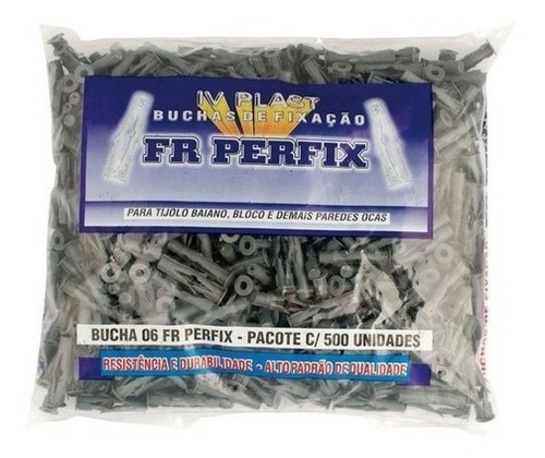 Imagem 2 de 2 de Kit 5 Pacote C/ 500 Buchas Para Tijolo Baiano 6 Mm C/ Anel