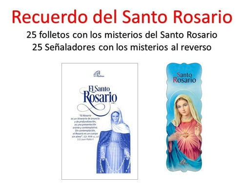 Recuerdo Del Santo Rosario (25 Folletos +25 Señaladores)