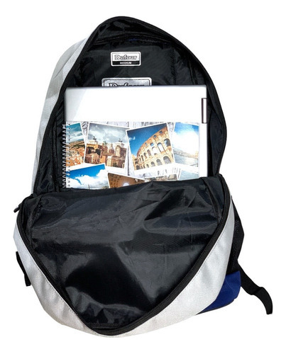 Mochila Deportiva Urbana Con Bolsillo Para Laptop Dufour Color Azul Diseño de la tela Liso
