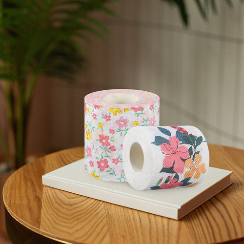 . 2 Rolos De Papel Higiênico Com Estampa Floral Colorida