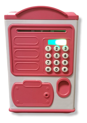 Imagen 2 de 5 de Mini Cajero Automático Alcancía De Juguete Atm Bj108 Rosa