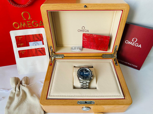 Reloj Omega Platead/negro Maquina Suiza Fullset For Men Plata Negro Negro (Usado)