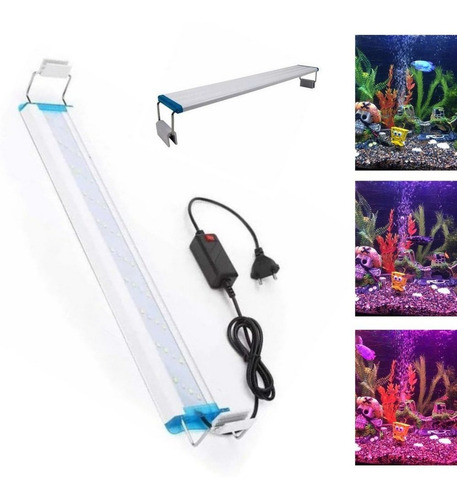 Luminária De Led P/aquarios De 30-40 Cm 12w 36 Leds,4 Cores Bivolt