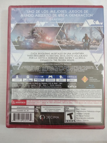 Horizon Zero Dawn Complete Edition Ps4 Juego Fisico Sellado
