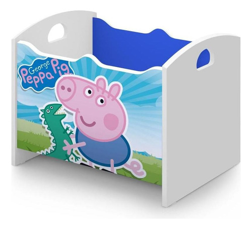 Bau Caixa Organizadora Brinquedo Infantil Peppa George Azul