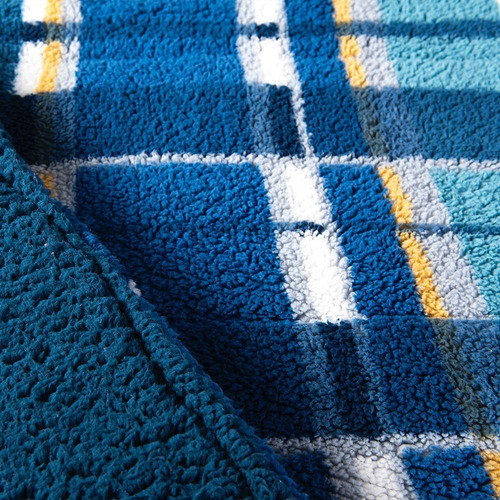 Plumon Sherpa -sherpa Mashini 2 Plaza Color Tartan Diseño De La Tela Sherpa-sherpa