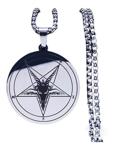 Collar Dije Pentagrama Invertido Baphomet Satán Lucifer Pr