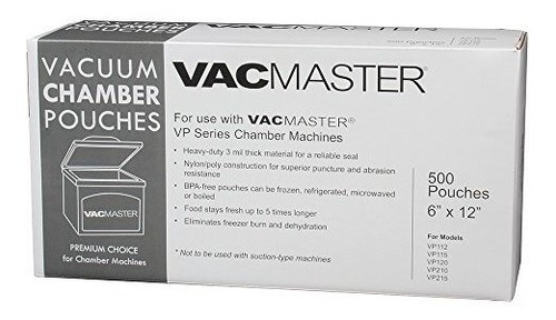 Vacmaster 40722 3-mil Cámara De Vacío Bolsas, De 8 Pulgadas 