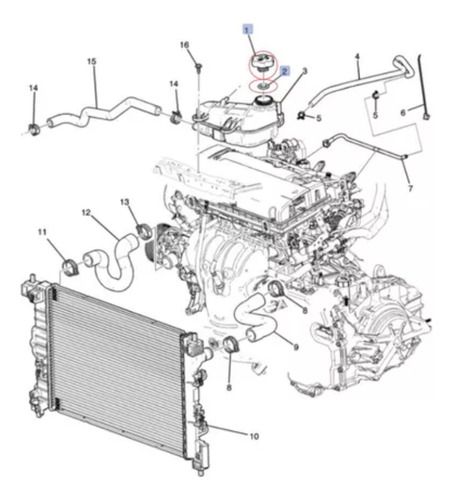 Tapón Deposito Anticongelan Acdelco Spark 1.4 2019 2020