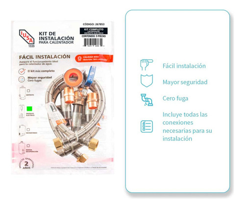 Kit De Instalación Completo Para Calentador Eléctrico