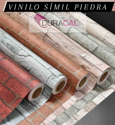 Imagen 5 de 7 de Vinilo Simil Piedra Y Ladrillo Ancho 1.22mt X 50cm (polgraf)