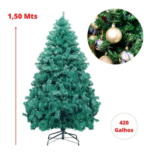 Árvore De Natal Verde 150cm Santiago 420 Hastes Ref 1920947