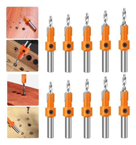 .. Juego De Brocas Avellanadas De 10 Piezas