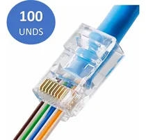 Comprar Conector Rj45 Ez Cat6 Pasante Pass-trough 100 Unidades Cat 6