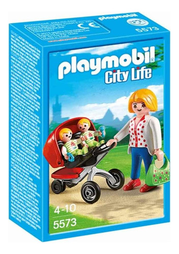 Playmobil Mamá Con Gemelos Y Cochecito 5573