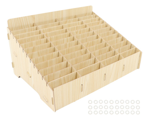 Caja De Almacenamiento De Escritorio De Madera Con 48 Rejill